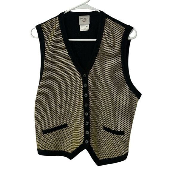 Mondi Vintage Black & Yellow Wool Blend Vest(Size 40) - Picture 3 of 6